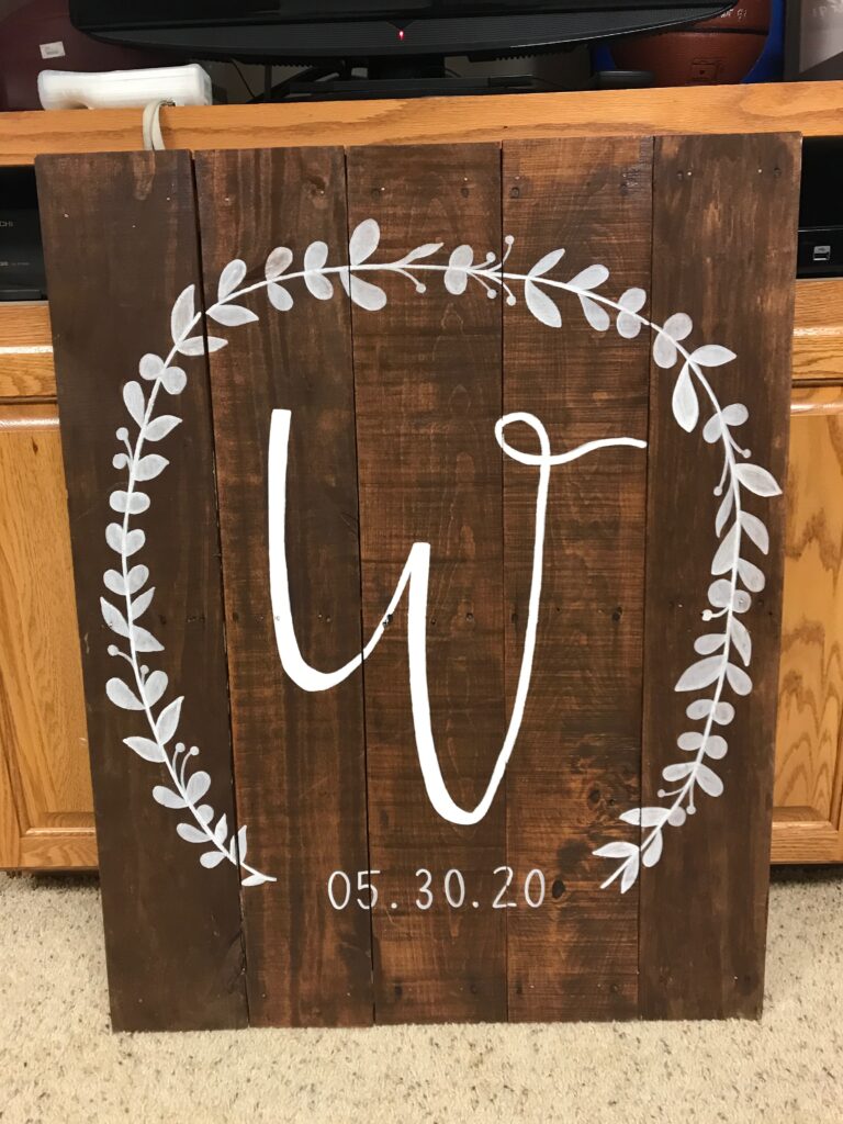 Custom Calligraphy Wooden Wedding Sign
