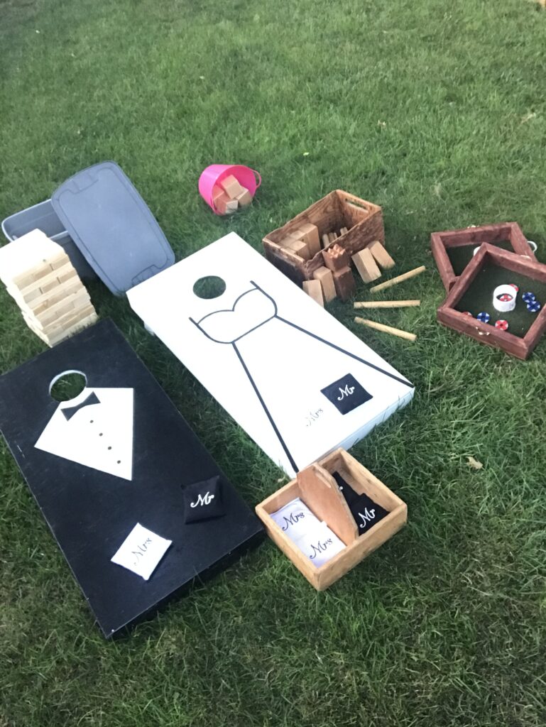 Handmade wedding yard game rentals